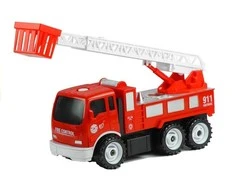 Lean Toys Gaisrinis automobilis su ištraukiamomis kopėčiomis ir įrankiais
