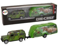 Lean Toys Žaislinis džipas su dinozaurų priekaba