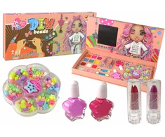 Lean Toys Makiažo ir papuošalų rinkinys LeanToys Jewelry Makeup Kit 2in1, 100 vnt.