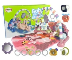 Lean Toys Kūdikių žaidimų kilimėlis su pianinu ir barškučiais