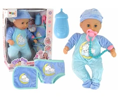 Lean Toys Baby Doll lėlė su mėlyna pižama