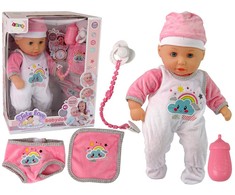 Lean Toys Lėlė kūdikis su rožine suknele