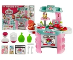 Lean Toys Vaikiškas priežiūros žaidimų rinkinys su skalbimo mašina ir priedais