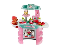 Lean Toys Vaikiškas priežiūros žaidimų rinkinys su skalbimo mašina ir priedais