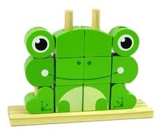 Kūrybinis 3D varlių galvosūkis vaikams Lean Toys, žalias