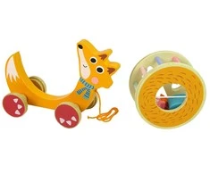 Medinių kaladėlių rūšiuotojas vaikams Lean Toys Lapė