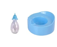 Lean Toys Mėlyna Lėlė 30 cm Mėlyna Bottle Nightie Drinks