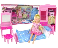 Lean Toys Lėlių baldų komplektas lova su spinta