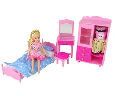 Lean Toys Lėlių baldų komplektas lova su spinta