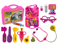 Lean Toys Žaislinis daktaro rinkinys LeanToys su šviečiančiu stetoskopu
