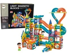 Lean Toys Kamuoliukų trasa su magnetiniais blokeliais, 202 detalės