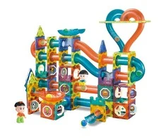 Lean Toys Kamuoliukų trasa su magnetiniais blokeliais, 202 detalės