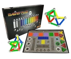 Lean Toys Magnastix magnetinių blokelių rinkinys 560 + lenta