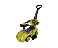 Lean Cars Paspiriama mašinėlė-stumdukas Mega Car 3in1, geltona
