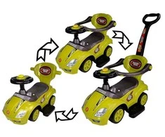 Lean Cars Paspiriama mašinėlė-stumdukas Mega Car 3in1, geltona