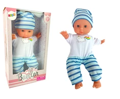 Lean Toys Lėlė kūdikis su mėlyna pižama