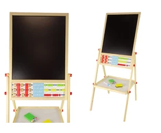 Lean Toys Medinė dvispalvė magnetinė-lentelė su priedais