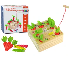 Lean Toys Medinis vaikų žaidimas su morkomis ir sliekais