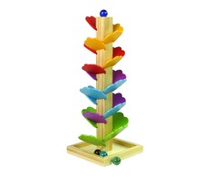 Lean Toys Medinė trasa žaidimas su medžiu