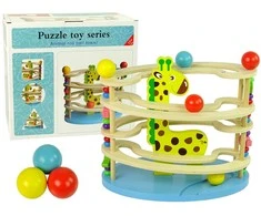 Medinis žaidimas vaikams Lean Toys Žirafos kamuoliai