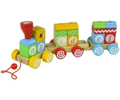 Lean Toys Edukacinis medinis traukinukas
