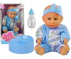 Lean Toys Mėlyna Lėlė Mėlyna Baby Doll su puoduku, 24 cm