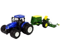 Leantoys Mėlynas traktorius su presu