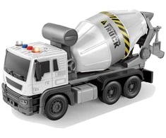 Lean Toys Sunkvežimis su besisukančia betono maišykle, garsais ir šviesomis