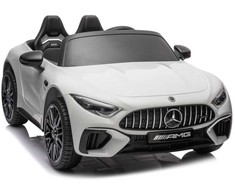 Dvivietis vaikiškas elektromobilis Lean Cars Mercedes AMG SL63, baltas