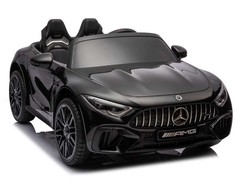 Dvivietis vaikiškas elektromobilis Lean Cars Mercedes AMG SL63, juodas