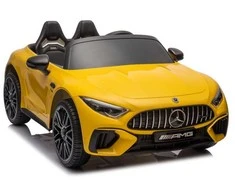 Lean Cars Dvivietis vaikiškas elektromobilis Mercedes AMG SL63, geltonas
