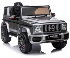 Vienvietis vaikiškas elektromobilis Lean Cars Mercedes G63 AMG, sidabrinis