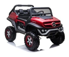 Lean Cars Raudonas vaikiškas elektromobilis Mercedes Unimog 4x4
