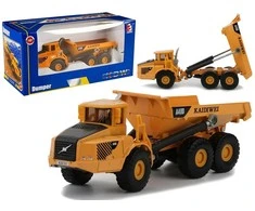 Lean Toys Žaislinis metalinis savivartis LeanToys, geltonas