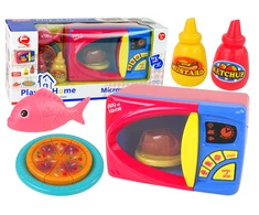 Lean Toys Žaislinė mikrobangų krosnelė su priedais vaikams nuo 3 metų