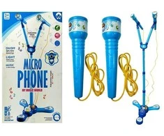 Lean Toys Vaikiškas karaokės rinkinys su mėlynu trikojo stovu