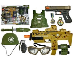 Lean Toys Vaikų karinis žaidimų rinkinys su MP7 A1 ir Glock 17