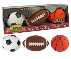Lean Toys Minkštas sportinių kamuoliukų rinkinys 3in1