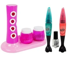 Lean Toys Nagų lakavimo rinkinys mergaitėms – su blizgučių dozatoriumi ir spalvingais lipdukais