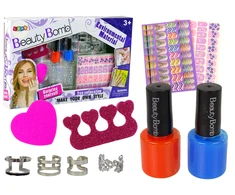 Nagų dažymo rinkinys vaikams Lean Toys Lacquers Glitter Stickers Rings