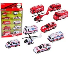 Lean Toys Ugniagesių ir greitosios medicinos pagalbos transporto priemonių rinkinys