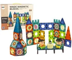 Lean Toys Magnetinės kaladėlės 98 vnt.