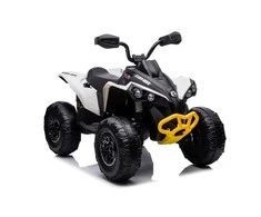 Lean Toys Akumuliatorinis keturratis- visureigis vaikams „Can-Am Renegade 4x4“, baltos spalvos
