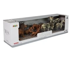 Lean Toys Afrikos laukinių gyvūnų figūrėlių rinkinys LeanToys liūtų ir zebrų šeimos