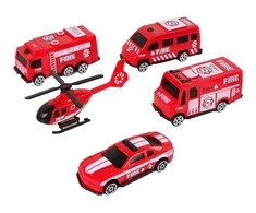 Lean Toys Ugniagesių ir greitosios medicinos pagalbos transporto priemonių rinkinys