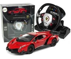 Lean Toys Nuotoliniu būdu valdomas automobilis Lamborghini Veneno raudonas 1:24