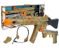 Lean Toys Karinis žaislų rinkinys su 2 pistoletais ir aksesuarais