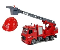 Žaislinis ardomas ugniagesių gelbėtojų autokeltuvas su priedais Lean Toys, raudonas, 54x32x9,5 cm