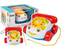 Lean Toys Vaikiškas telefonas su ratukais ir garsais