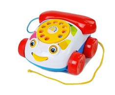 Lean Toys Vaikiškas telefonas su ratukais ir garsais